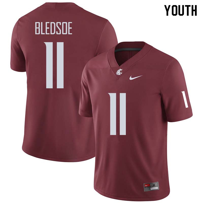 Youth #11 John Bledsoe Washington State Cougars College Football Jerseys Sale-Crimson